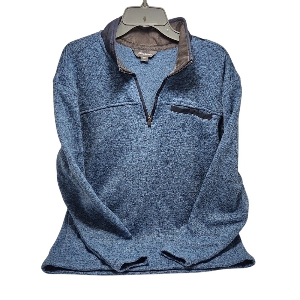 Eddie Bauer Sweater Size Large‎ Fleece Quarter Zip Pullover Athleisure